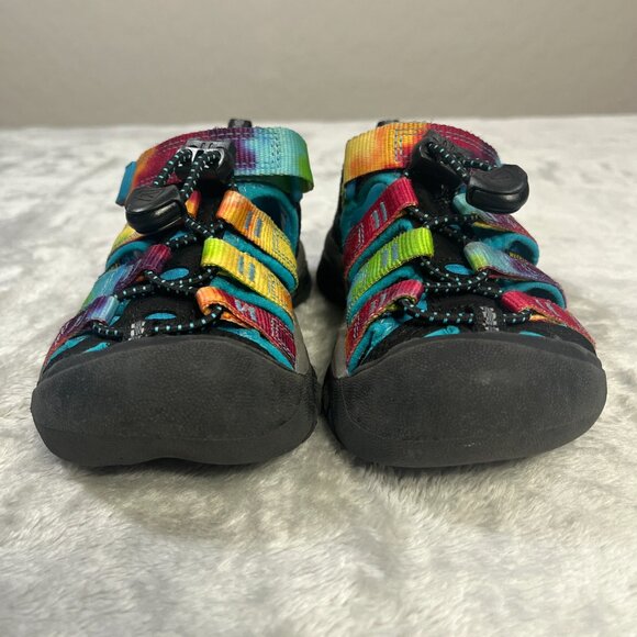 Keen Newport H2 Kids 9 Hiking Rugged Sandals Youth Rainbow Tye Dye Waterproof - Picture 2 of 9